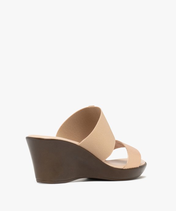Mules femme compensées à bride élastique et bride fantaisie vue4 - GEMO(URBAIN) - GEMO