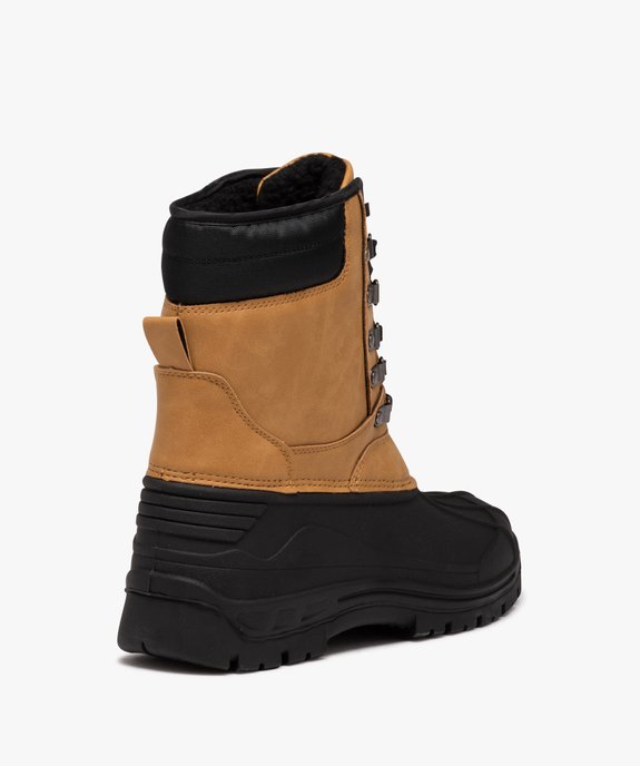 Après-ski homme fourrés dessus bicolore à lacets vue4 - GEMO (HOMME) - GEMO