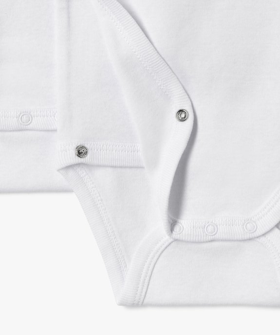 Body bébé à manches courtes fermeture croisée (lot de 3) vue2 - GEMO 4G BEBE - GEMO