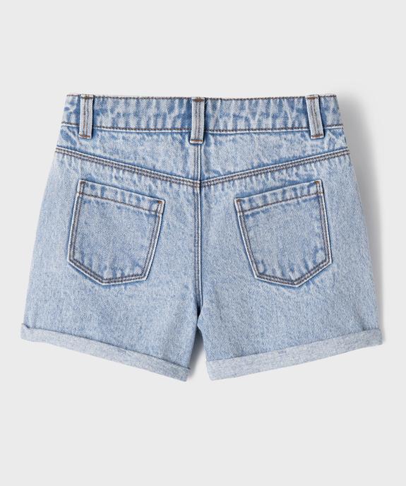 Short en jean à revers avec taille ajustable fille vue4 - GEMO (ENFANT) - GEMO