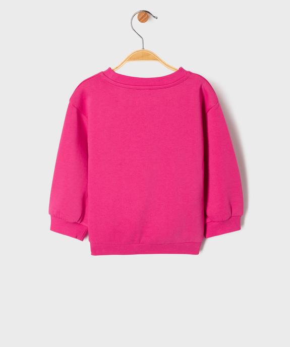 Sweat en molleton doux imprimé fantaisie bébé fille vue3 - GEMO 4G BEBE - GEMO
