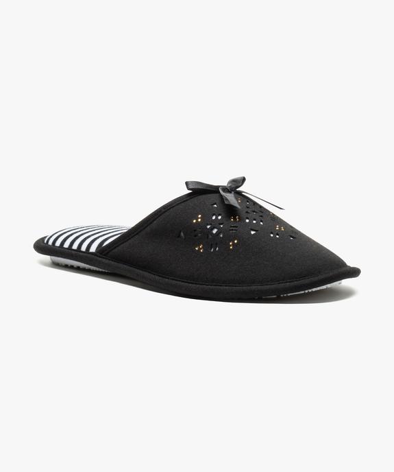 Chaussons mules avec détails féminins vue2 - GEMO(HOMWR FEM) - GEMO