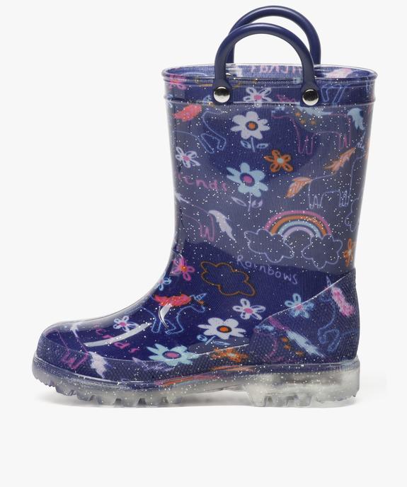 Bottes de pluie clignotantes à motifs licornes vue3 - GEMO (ENFANT) - GEMO