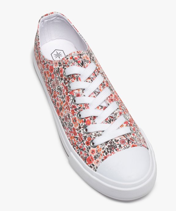 Baskets femme en toile à bout renforcé fermeture lacets vue5 - GEMO 4G FEMME - GEMO