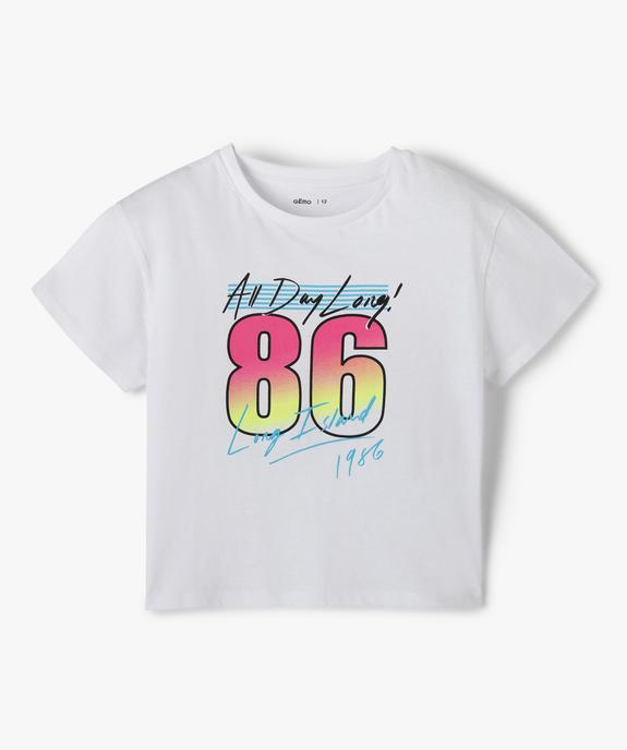 Tee-shirt fille avec motif sur l’avant vue1 - GEMO 4G FILLE - GEMO