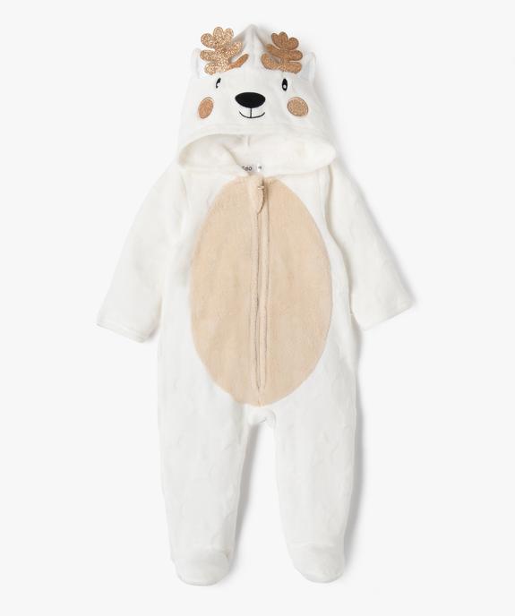 Surpyjama chaud et doux à capuche motif animal idéal Noël bébé vue1 - GEMO(BEBE DEBT) - GEMO