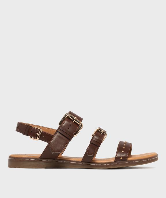 Sandales plates avec brides à boucles et à clous femme - Valentina Baldano vue1 - VALENTINA BALDA - GEMO