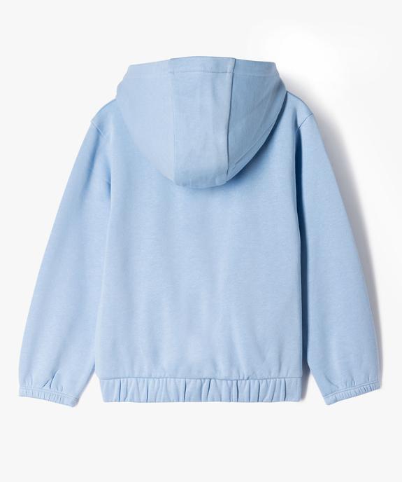 Sweat à capuche zippé intérieur molletonné fille vue5 - GEMO 4G FILLE - GEMO
