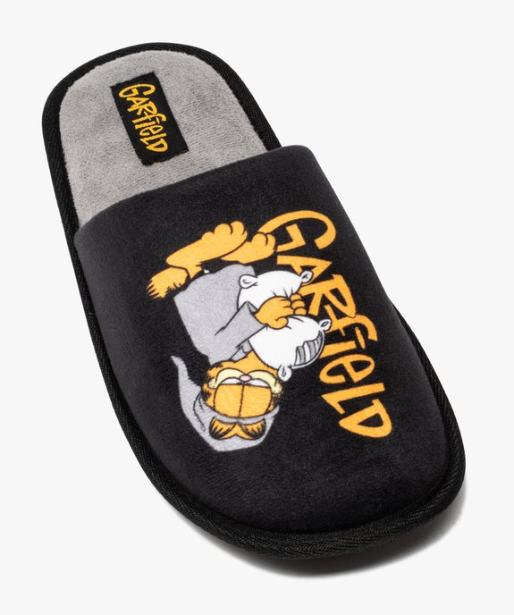 Chaussons homme mules en velours imprimé - Garfield vue5 - GARFIELD - GEMO