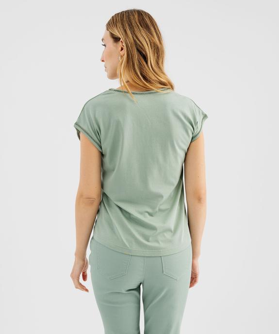 Tee-shirt à manches courtes avec finitions scintillantes femme vue3 - GEMO 4G FEMME - GEMO