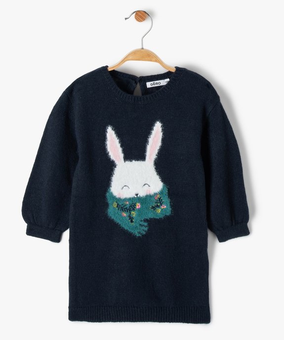 Robe pull bébé fille en maille avec motif en peluche vue1 - GEMO(BEBE DEBT) - GEMO