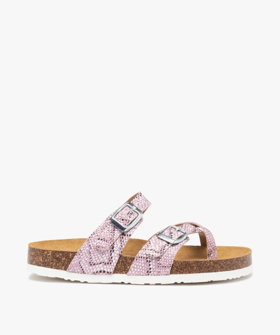 Mules fille à talon plat et brides ajustables pailletées vue1 - GEMO (ENFANT) - GEMO
