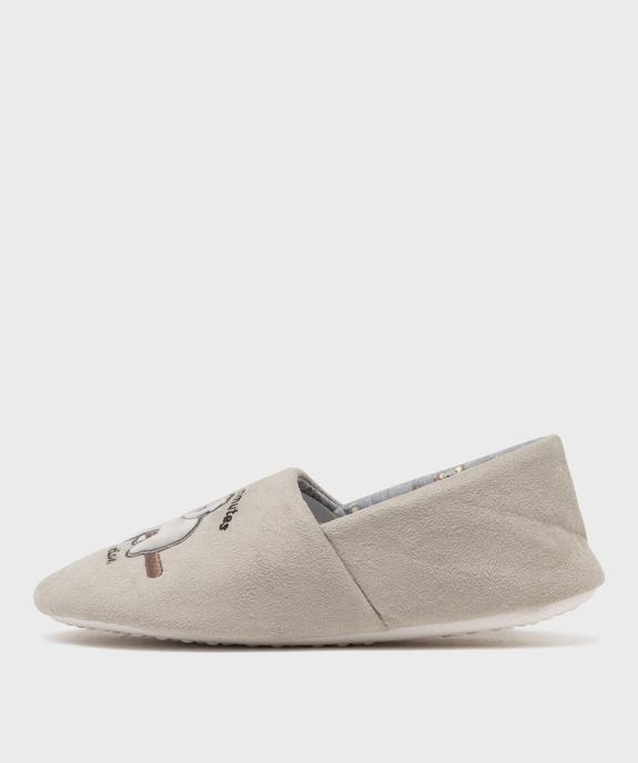 Chaussons souples et moelleux en velours ras doublure textile femme vue3 - GEMO(HOMWR FEM) - GEMO