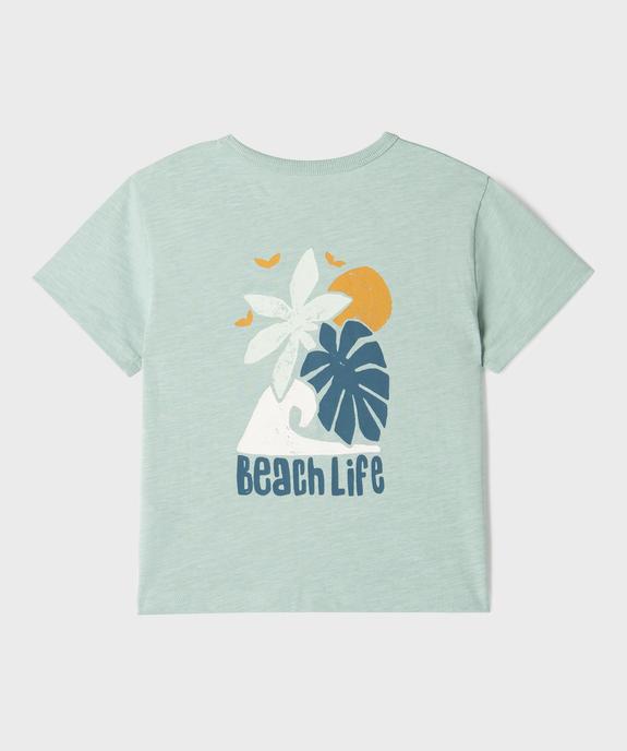 Tee-shirt manches courtes en jersey de coton avec col côtelé garçon vue3 - GEMO 4G GARCON - GEMO