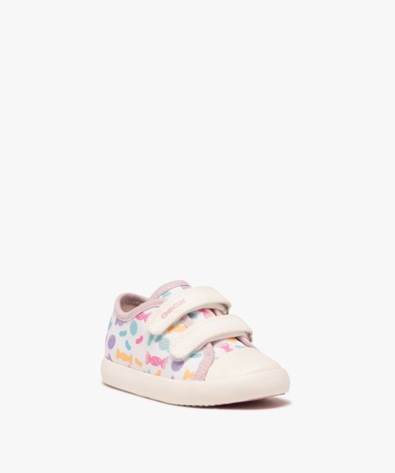 Baskets bébé fille en toile avec double scratch et à motifs - Geox vue2 - GEOX - GEMO