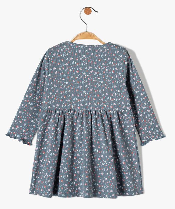 Robe bébé fille en maille côtelée et mouchetée vue3 - GEMO(BEBE DEBT) - GEMO