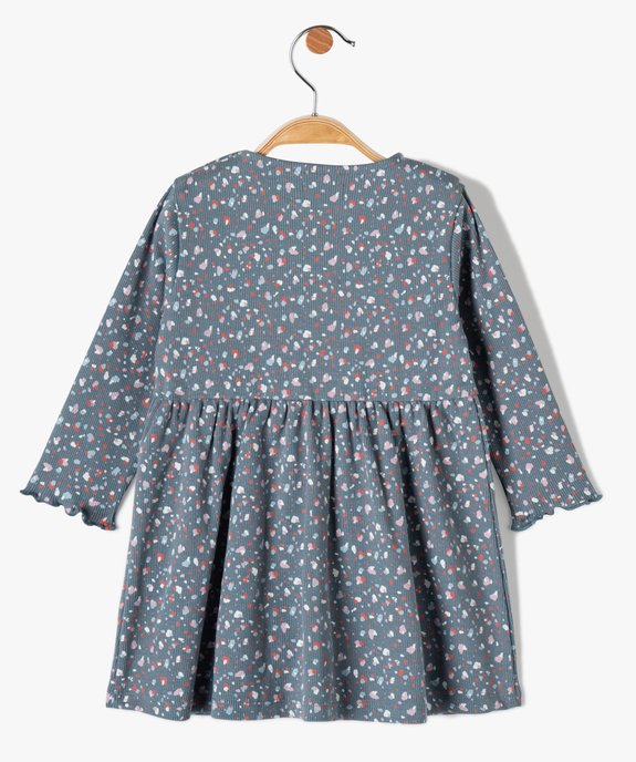 Robe bébé fille en maille côtelée et mouchetée vue3 - GEMO(BEBE DEBT) - GEMO