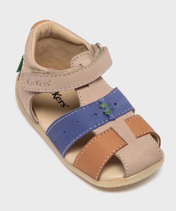 Sandales premiers pas fermeture scratch bébé garçon - Kickers vue5 - KICKERS - GEMO