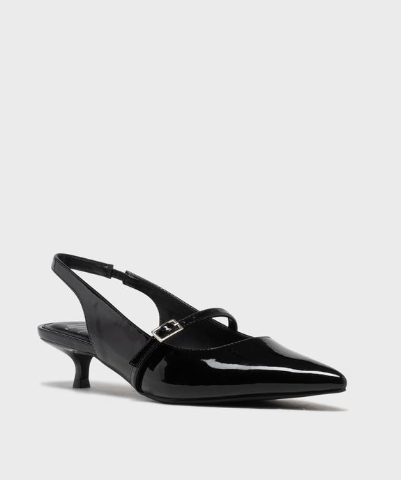 Escarpins sling-back à bout pointu et bride cou-de-pied vernis femme - Follow Me vue2 - FOLLOW ME - GEMO
