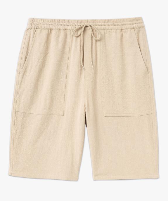 Bermuda en coton avec larges poches homme vue7 - GEMO (HOMME) - GEMO