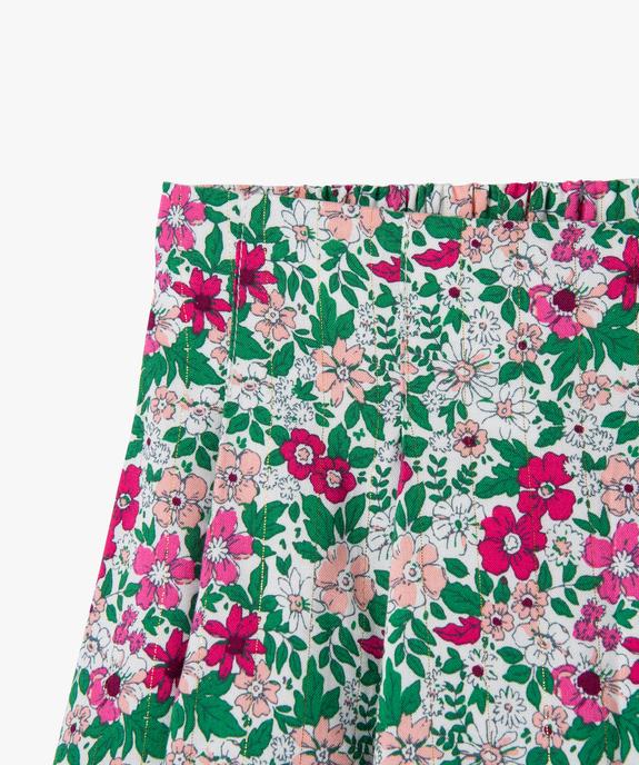 Jupe-short fleurie avec rayures pailletées fille - LuluCastagnette vue2 - LULUCASTAGNETTE - GEMO