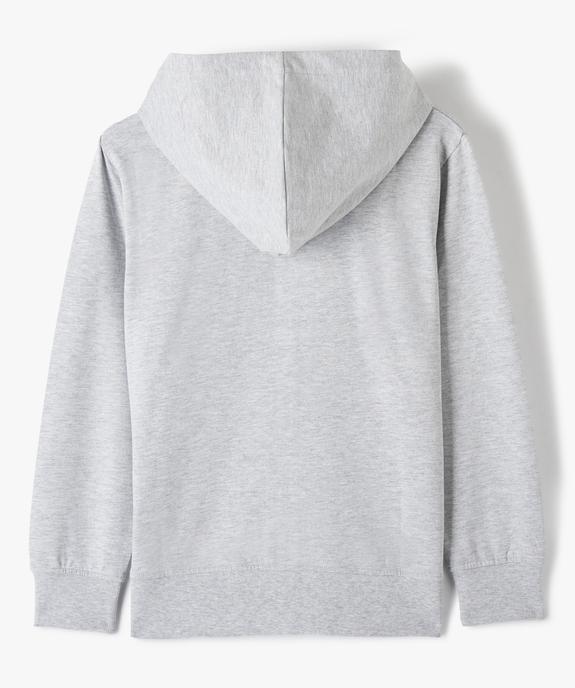 Sweat garçon uni à capuche avec fermeture zippée vue3 - GEMO (JUNIOR) - GEMO