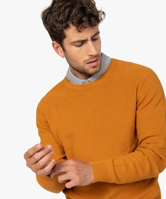 Pull homme en maille fantaisie avec col rond vue1 - GEMO (HOMME) - GEMO