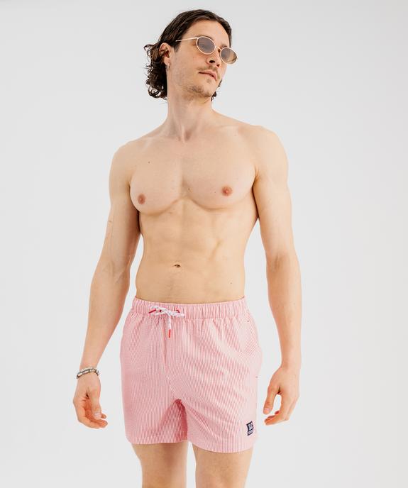 Short de bain rayé à taille élastiqué homme - LuluCastagnette vue4 - LULU CASTAGNETTE G4G D - GEMO