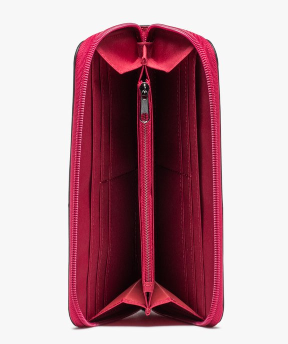 Portefeuille femme zippé en vernis mat avec zip ruban vue3 - GEMO (ACCESS) - GEMO