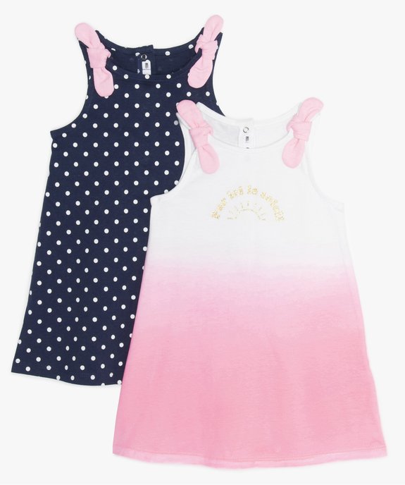 Robe bébé fille sans manches imprimée (lot de 2) vue1 - GEMO(BEBE DEBT) - GEMO