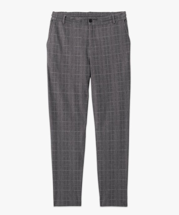 Pantalon à carreaux en maille extensible homme vue4 - GEMO (HOMME) - GEMO