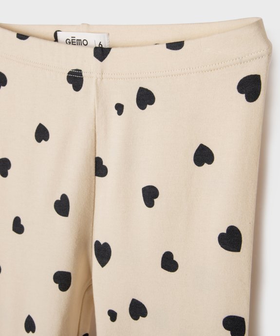 Legging long à motif fleuri avec taille élastiquée fille  vue2 - GEMO 4G FILLE - GEMO
