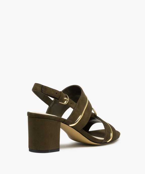 Sandales femme à talon dessus suédé avec détails métallisés  vue4 - GEMO(URBAIN) - GEMO