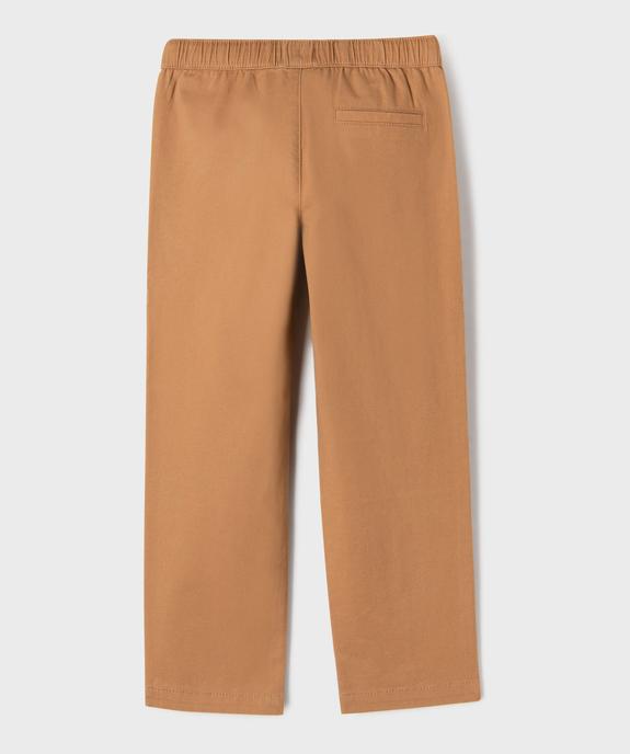 Pantalon chino coupe large avec taille ajustable garçon vue4 - GEMO (ENFANT) - GEMO