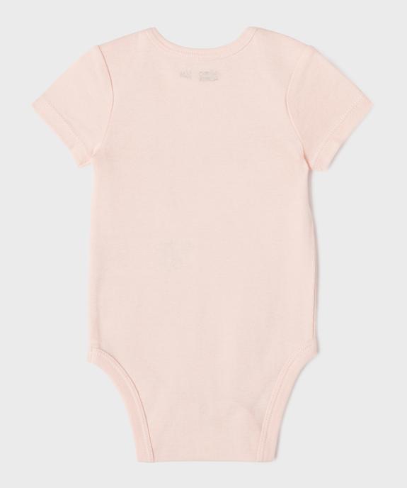 Body à manches courtes avec message pailleté bébé fille (lot de 3) vue11 - GEMO 4G BEBE - GEMO