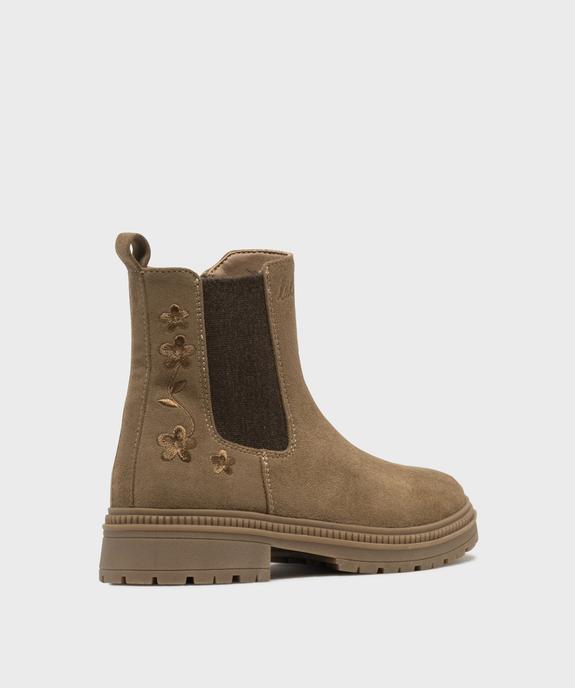Boots Chelsea zippées en suédine et semelle crantée fille - LuluCastagnette vue4 - LULUCASTAGNETTE - GEMO