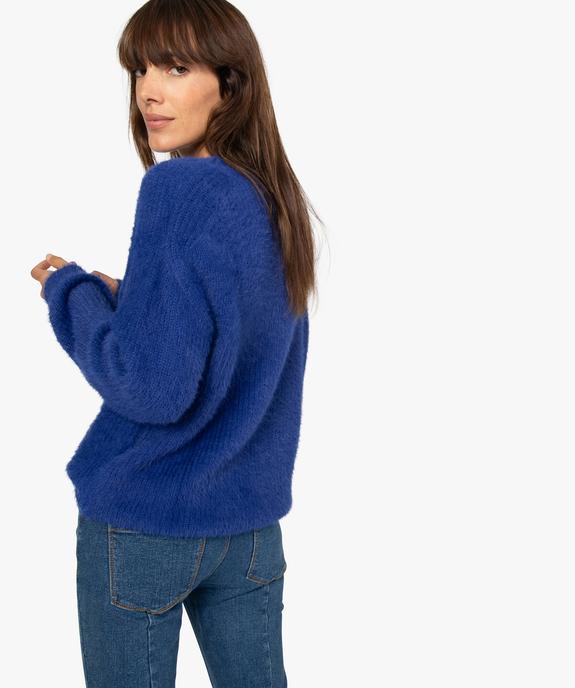 Pull femme  à col rond en maille duveteuse vue3 - GEMO(FEMME PAP) - GEMO