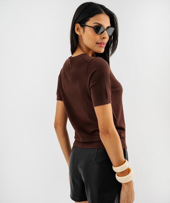 Pull manches courtes en viscose femme vue4 - GEMO 4G FEMME - GEMO
