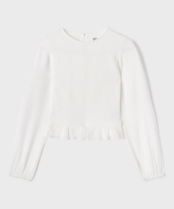 Blouse manches longues en viscose avec bas volanté fille vue1 - GEMO 4G FILLE - GEMO
