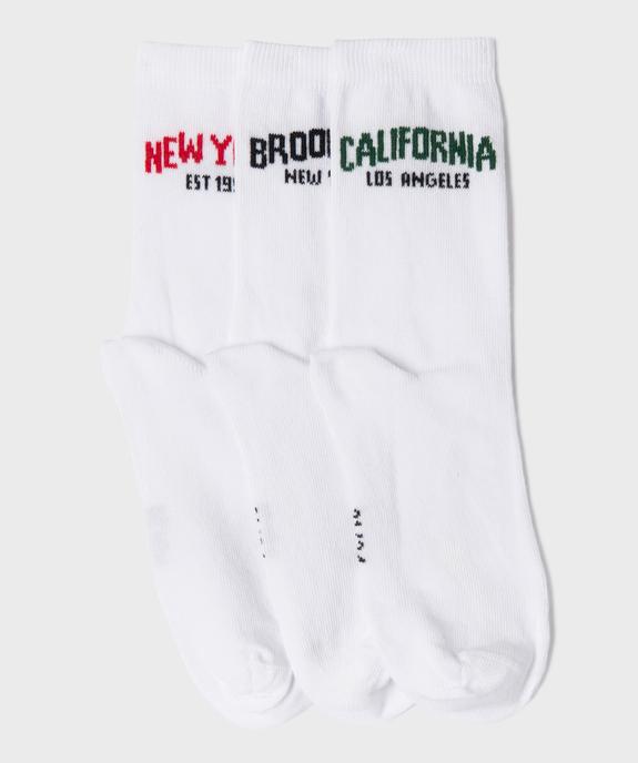 Chaussettes en maille fine avec inscriptions garçon (lot de 3) vue1 - GEMO 4G GARCON - GEMO