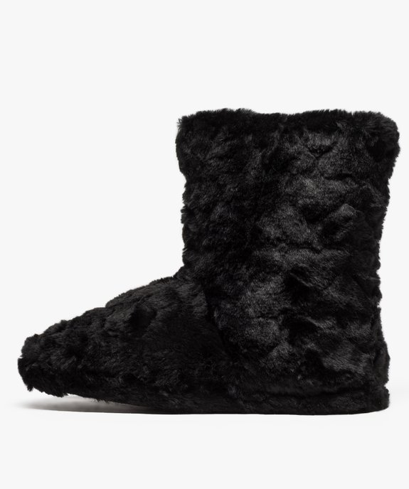 Chaussons femme en forme de boots à pompons vue3 - GEMO(HOMWR FEM) - GEMO