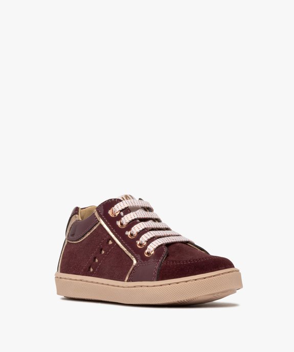 Baskets fille mid-cut avec détails vernis et pailletés - NA! vue2 - NA! - GEMO