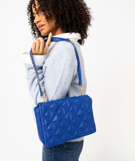 Sac besace à rabat matelassé et anse en chaîne femme vue5 - GEMO (ACCESS) - GEMO