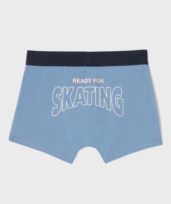 Boxers en coton biologique avec inscriptions sportives garçon (lot de 2) vue3 - GEMO 4G GARCON - GEMO