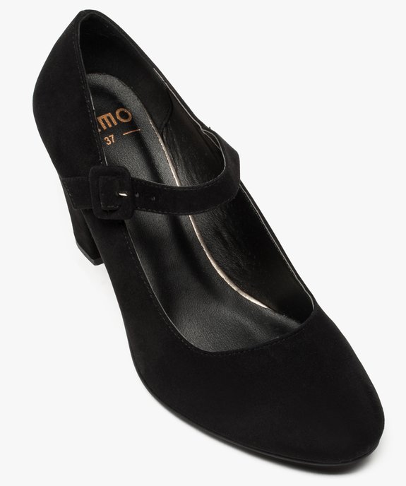 Escarpins femme Mary Jane à boucle en suédine vue5 - GEMO(URBAIN) - GEMO