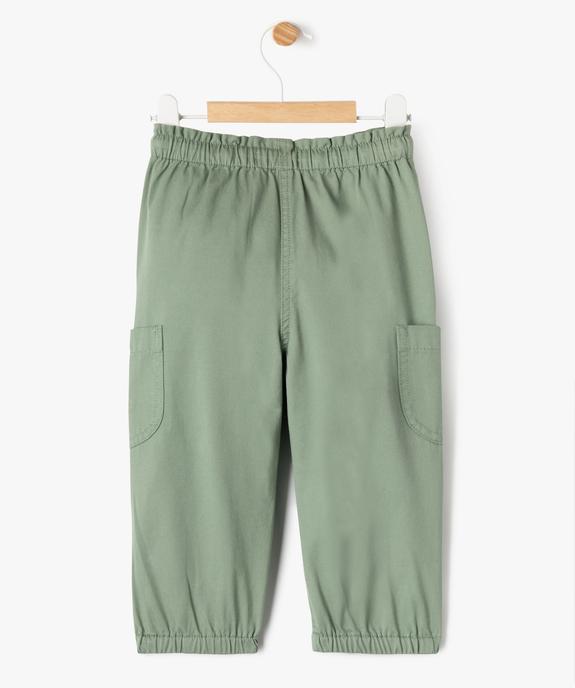 Pantalon cargo en toile de coton bébé fille vue4 - GEMO 4G BEBE - GEMO