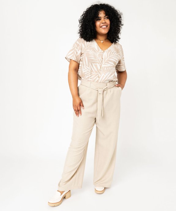 Blouse manches courtes fluide à col V et imprimé femme grande taille vue5 - GEMO (G TAILLE) - GEMO