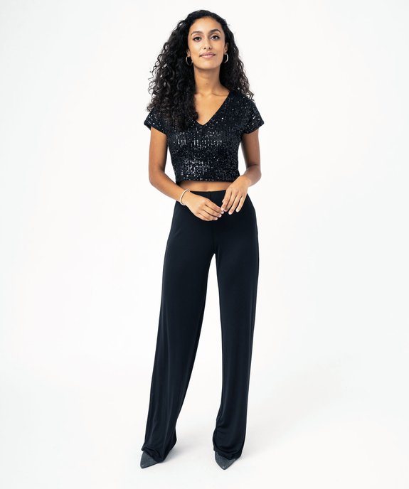 Tee-shirt sans manches court à sequins femme vue5 - GEMO(FEMME PAP) - GEMO