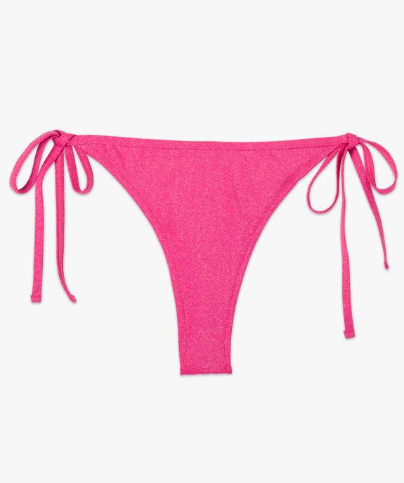 Bas de maillot de bain tanga en maille pailletée femme vue4 - GEMO 4G FEMME - GEMO