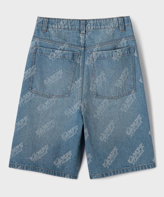 Bermuda en jean coupe large avec taille ajustable garçon - Camps United vue3 - CAMPS - GEMO